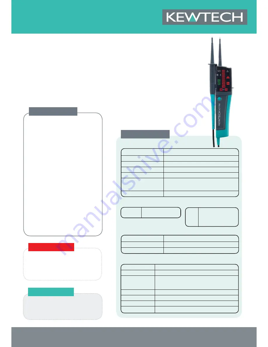 Kewtech KT1780 Instruction Manual Download Page 13