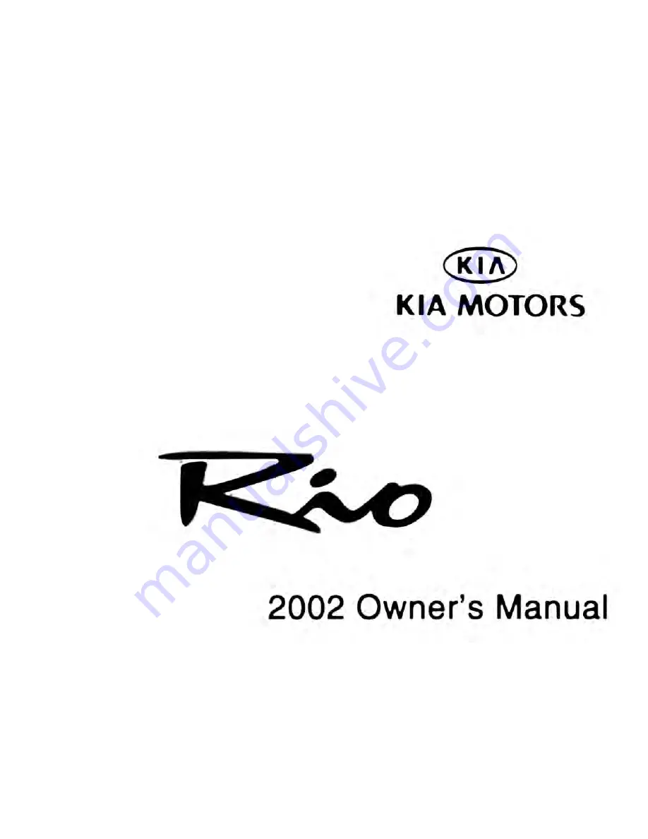 Kia 2002 Rio Owner'S Manual Download Page 1