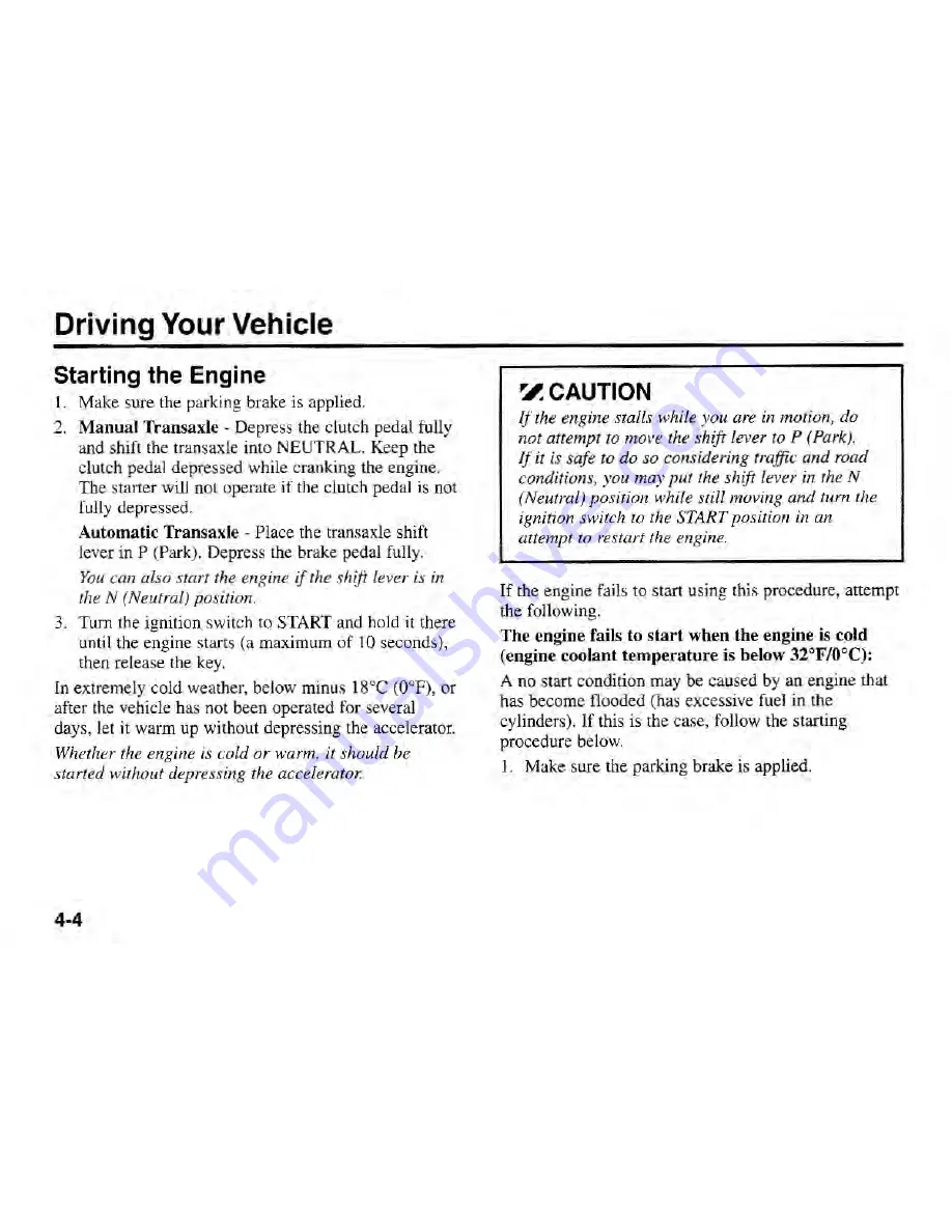 Kia 2002 Rio Owner'S Manual Download Page 79