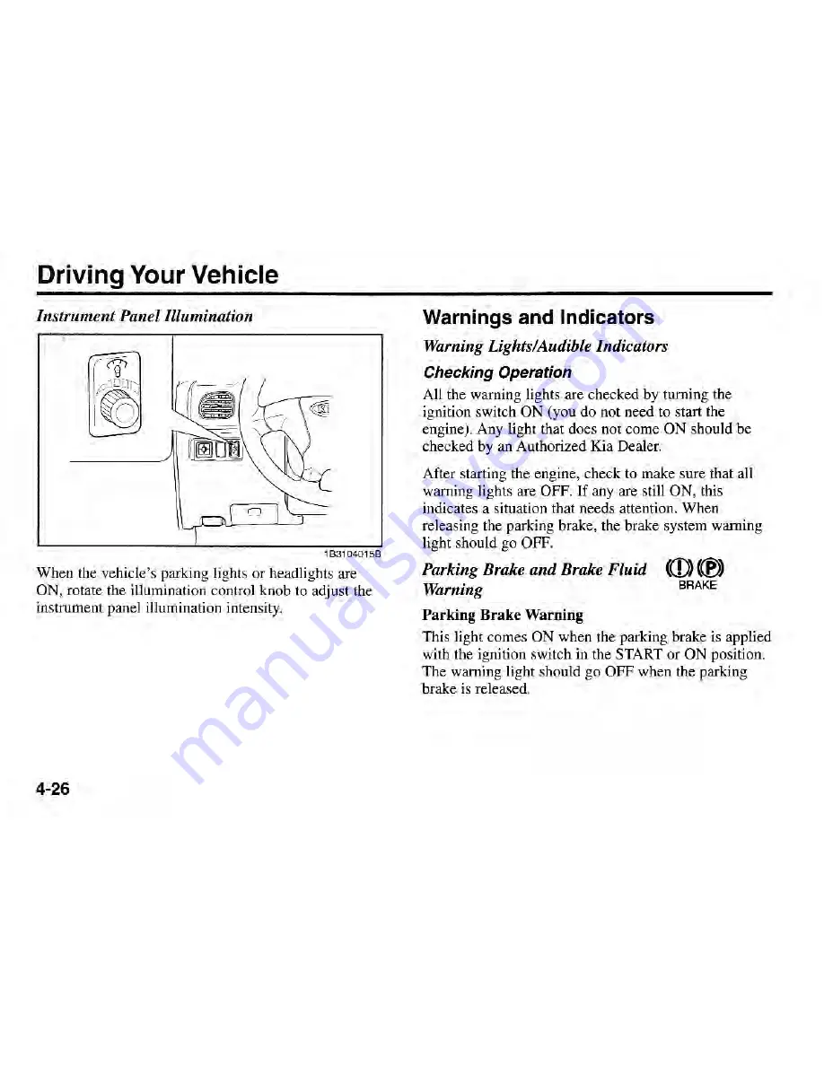 Kia 2002 Rio Owner'S Manual Download Page 101