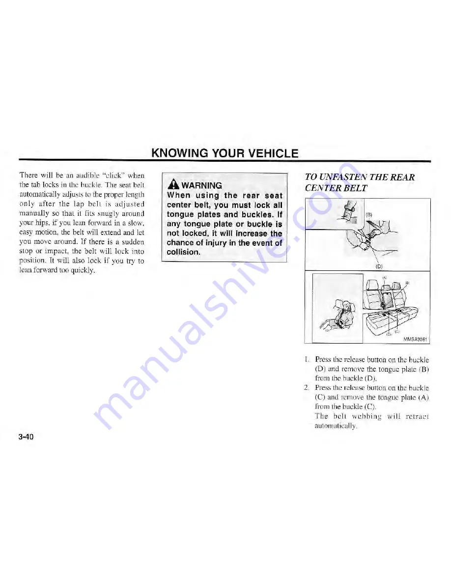 Kia Magentis 2003 Owner'S Manual Download Page 50