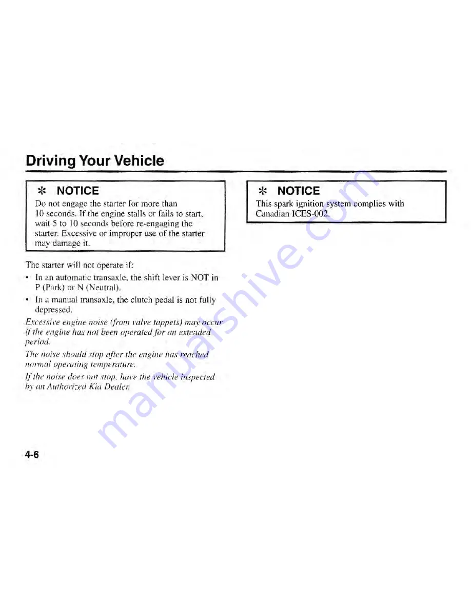 Kia Rio 2001 Owner'S Manual Download Page 70