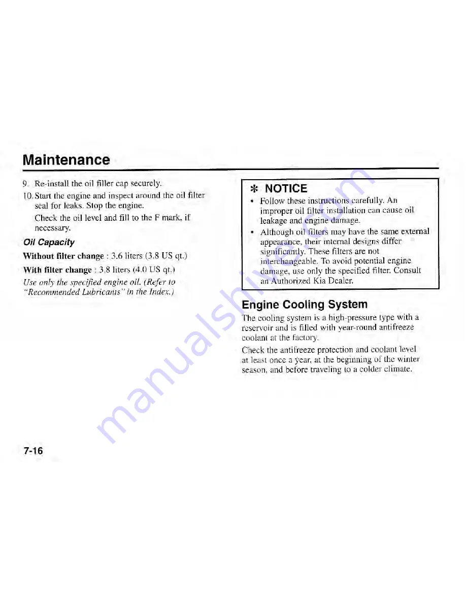 Kia Sephia 2001 Owner'S Manual Download Page 165