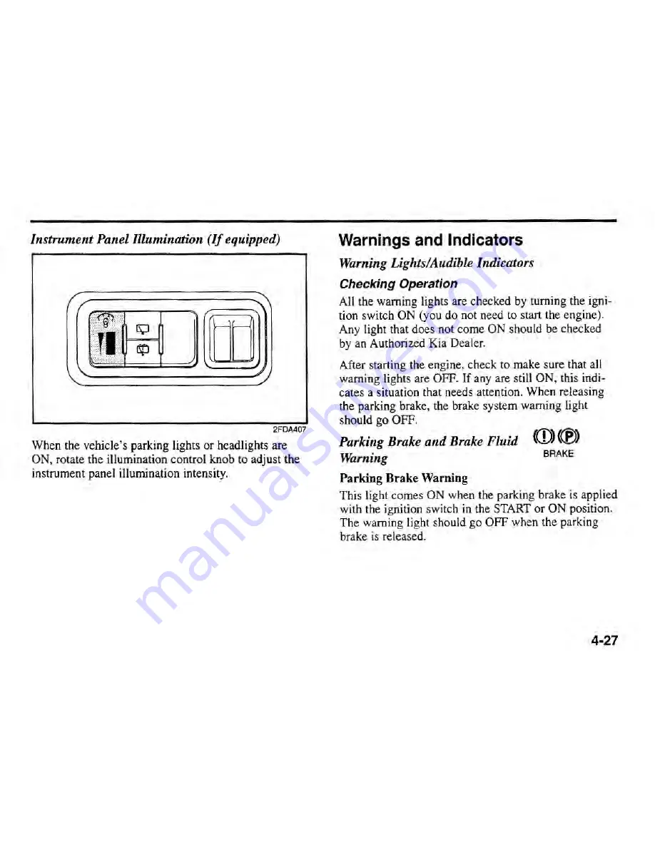 Kia Spectra 2003 Owner'S Manual Download Page 109