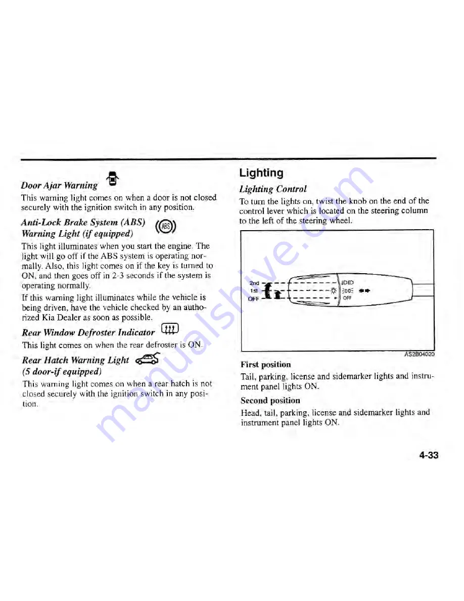 Kia Spectra 2003 Owner'S Manual Download Page 115