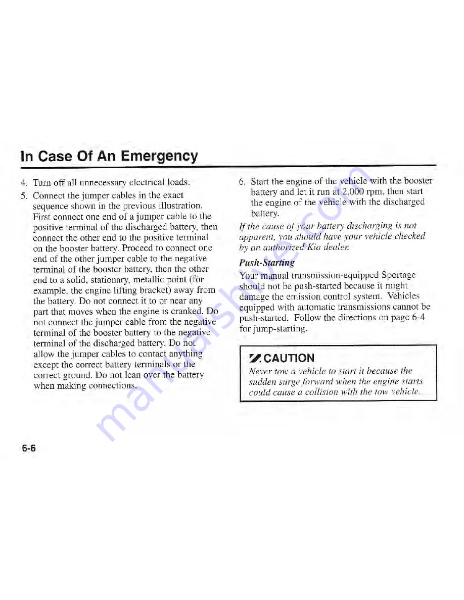 Kia Sportage 2001 Owner'S Manual Download Page 198