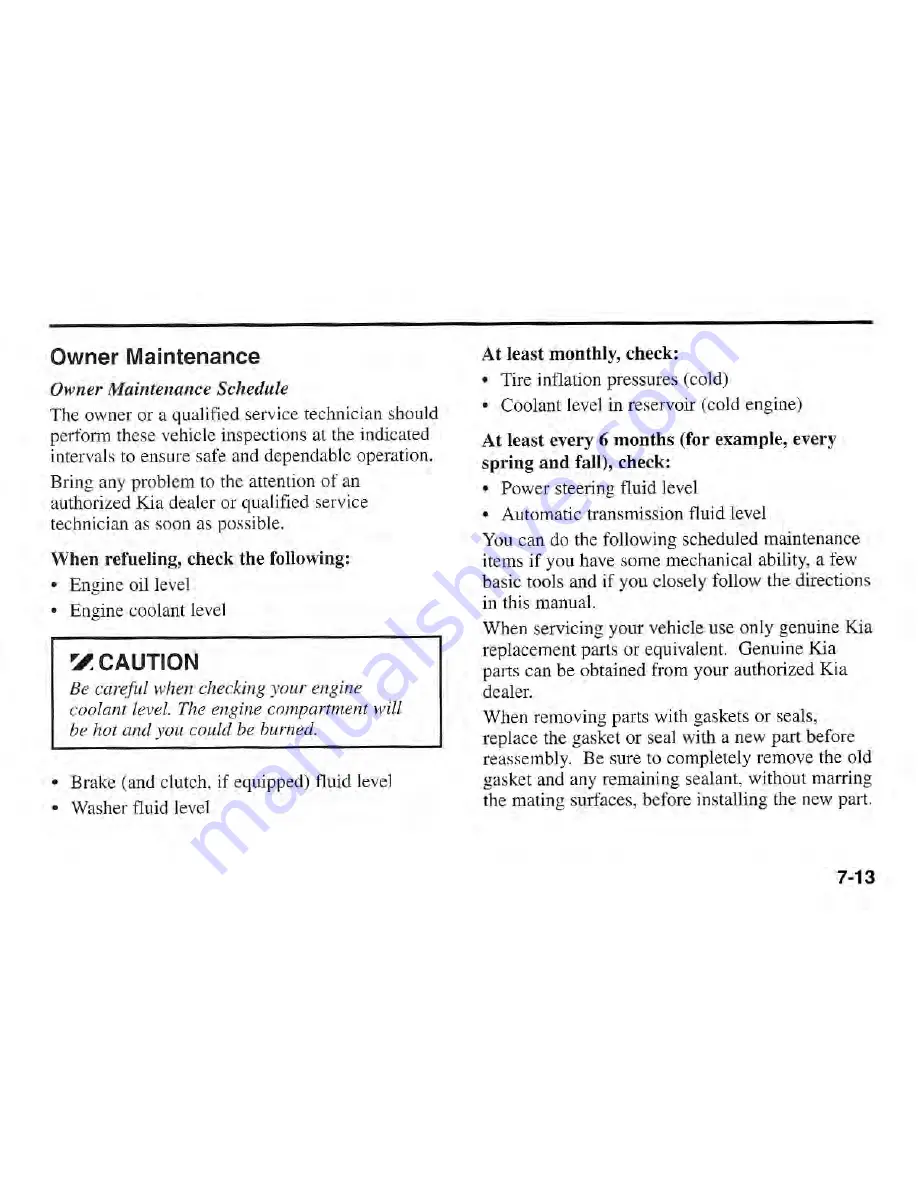 Kia Sportage 2001 Owner'S Manual Download Page 231