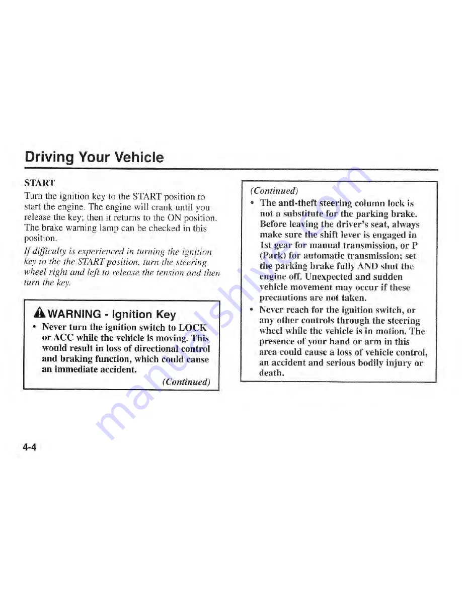 Kia Sportage 2002 Owner'S Manual Download Page 74