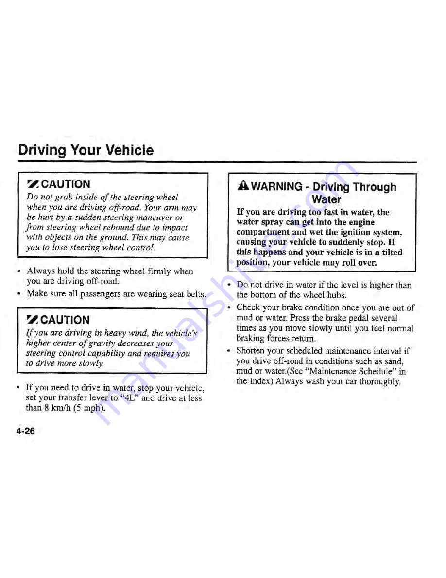 Kia Sportage 2002 Owner'S Manual Download Page 96