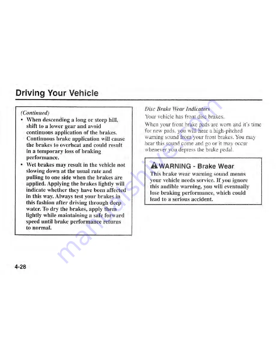 Kia Sportage 2002 Owner'S Manual Download Page 98