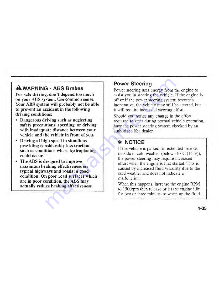 Kia Sportage 2002 Owner'S Manual Download Page 105