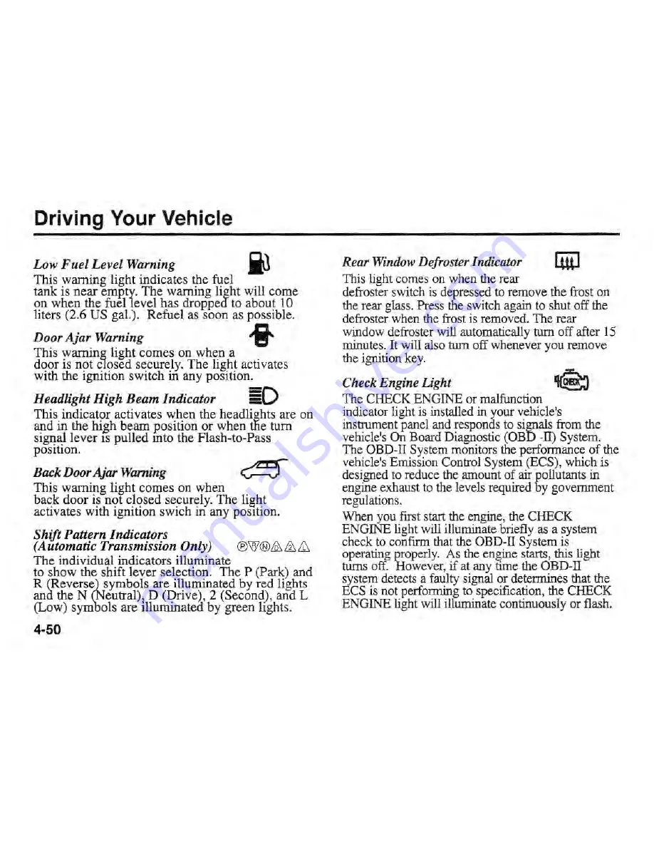 Kia Sportage 2002 Owner'S Manual Download Page 120