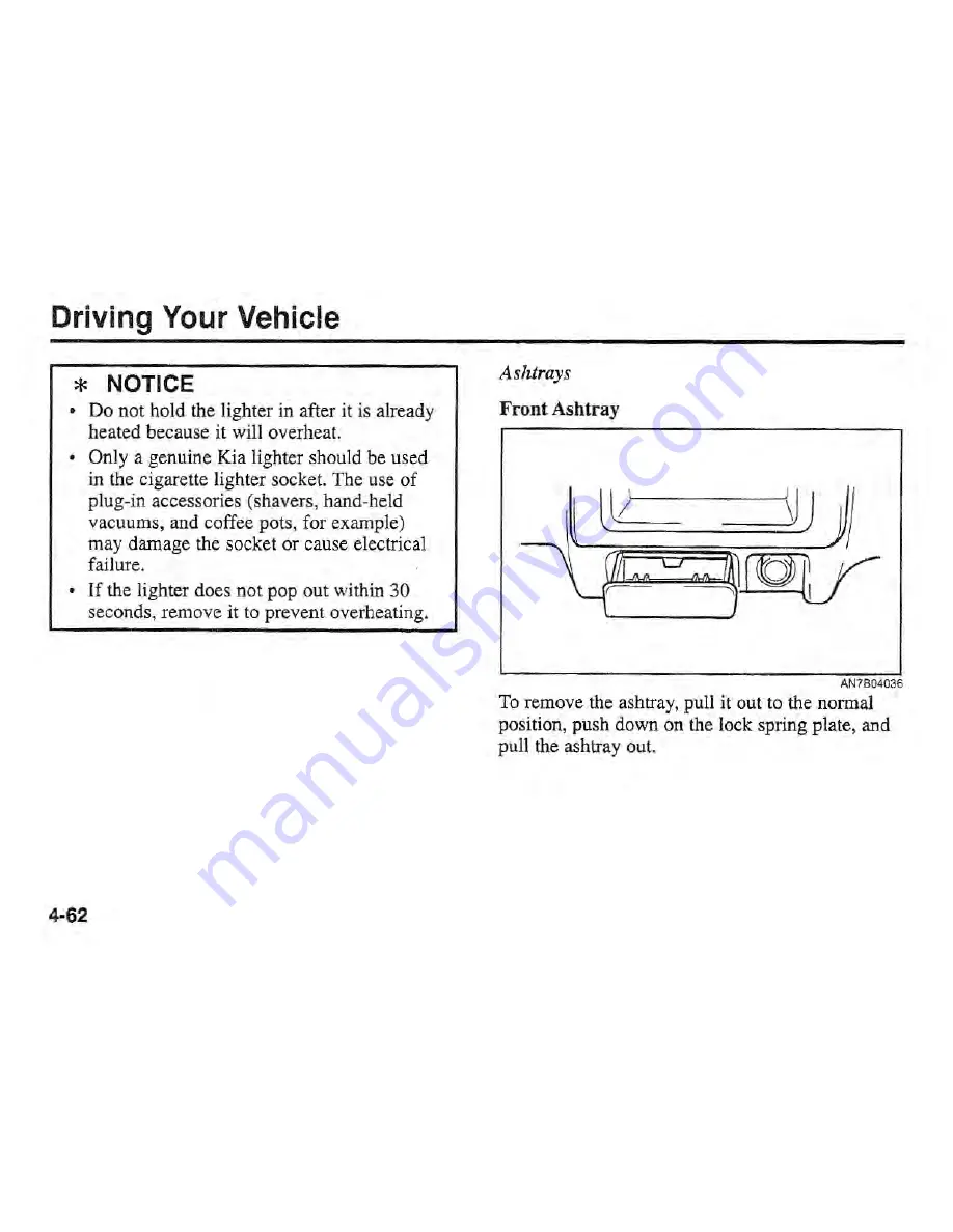 Kia Sportage 2002 Owner'S Manual Download Page 122