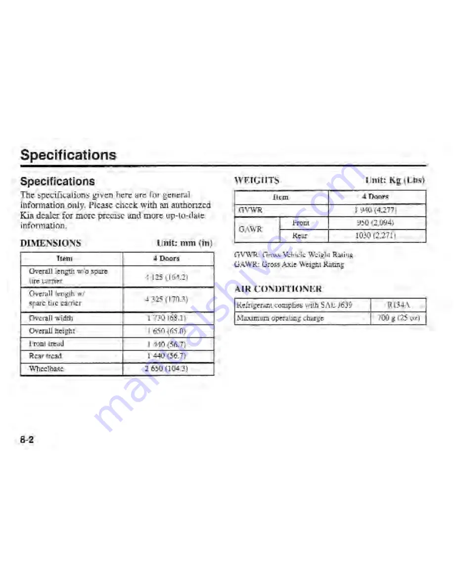 Kia Sportage 2002 Скачать руководство пользователя страница 269