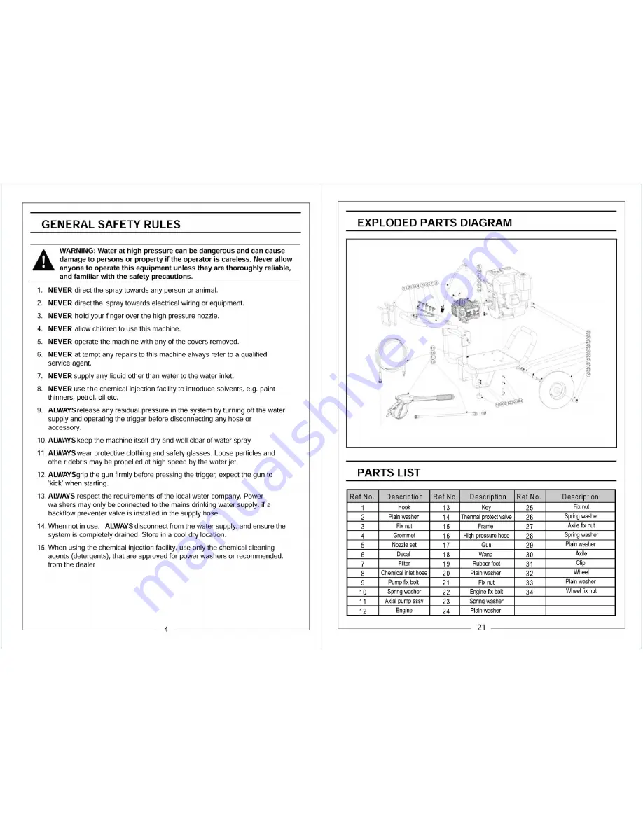 KIAM KM3700P Operation & Maintenance Instructions Manual Download Page 4