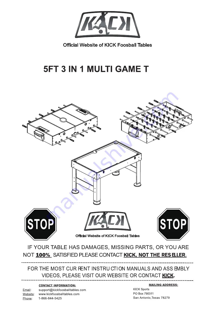 KICK Triology Black Assembly Instructions Manual Download Page 1