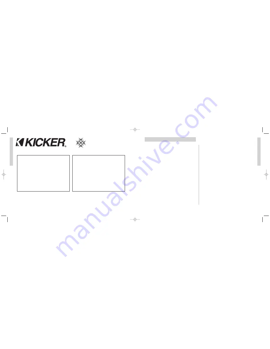 Kicker CompVR DCVR10 Owner'S Manual Download Page 2