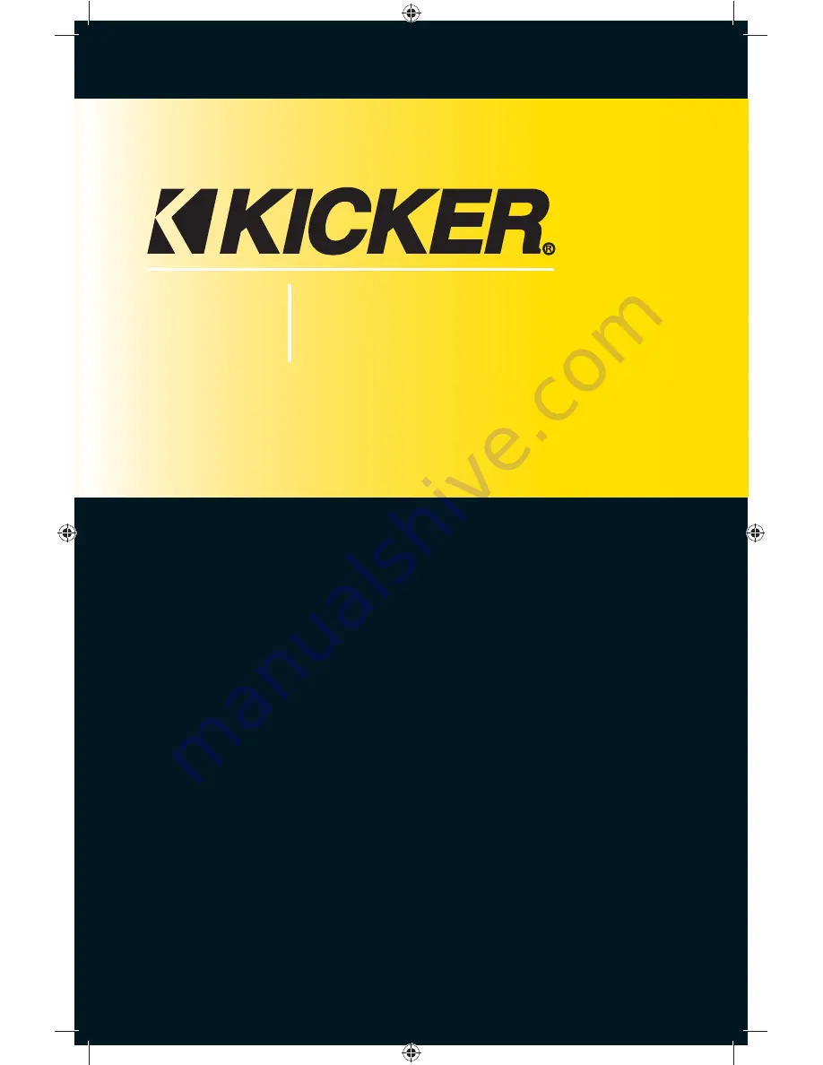 Kicker CX1200.1 Owner'S Manual Download Page 1