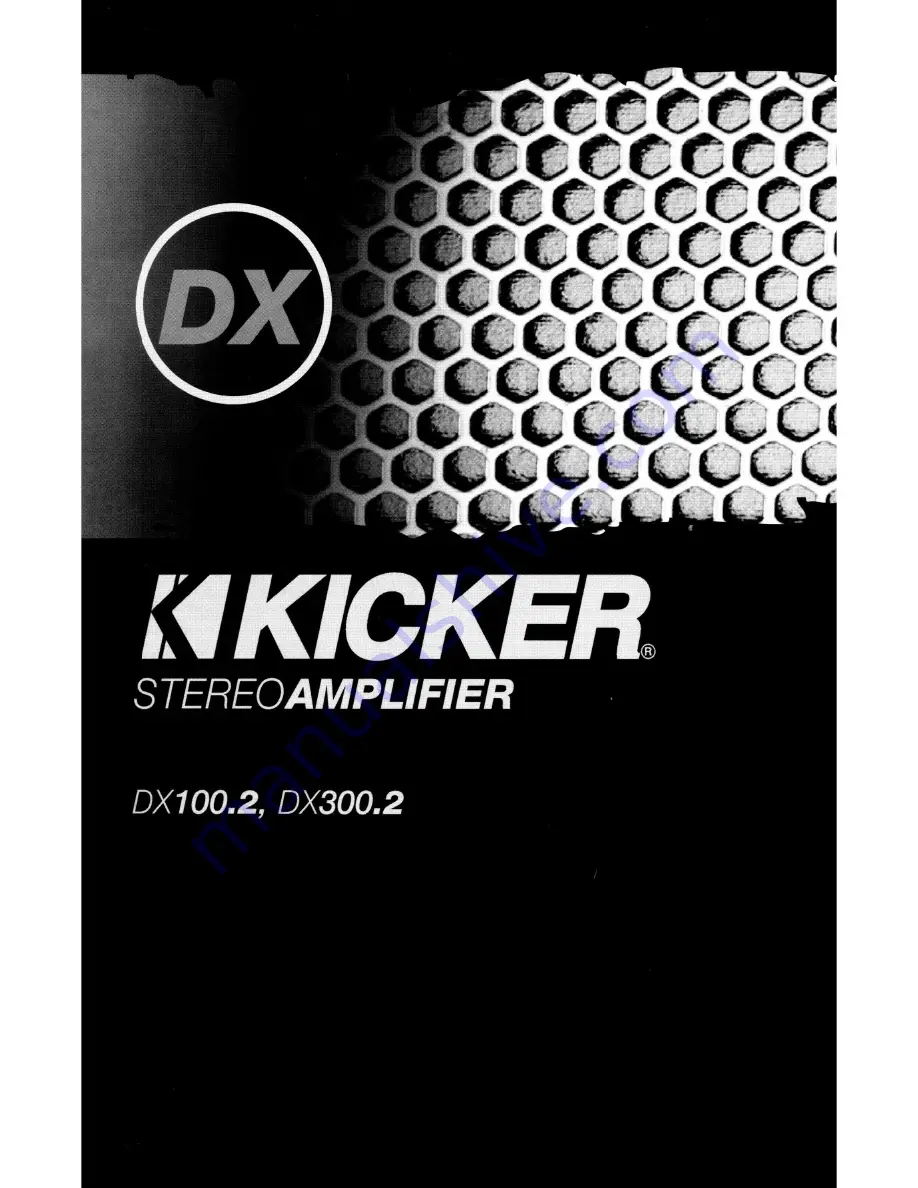 Kicker DX100.2 Owner'S Manual Download Page 1