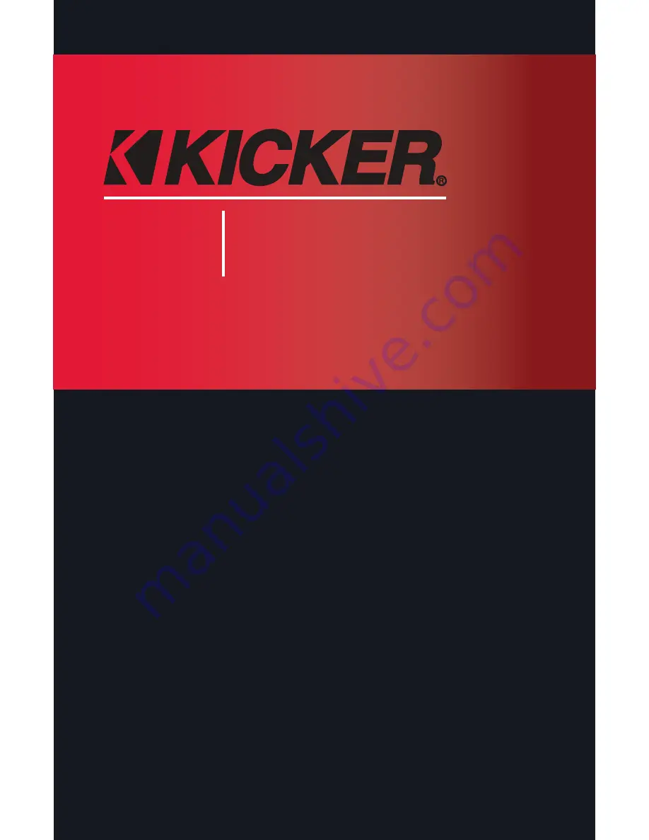 Kicker KX1200.1 Owner'S Manual Download Page 1