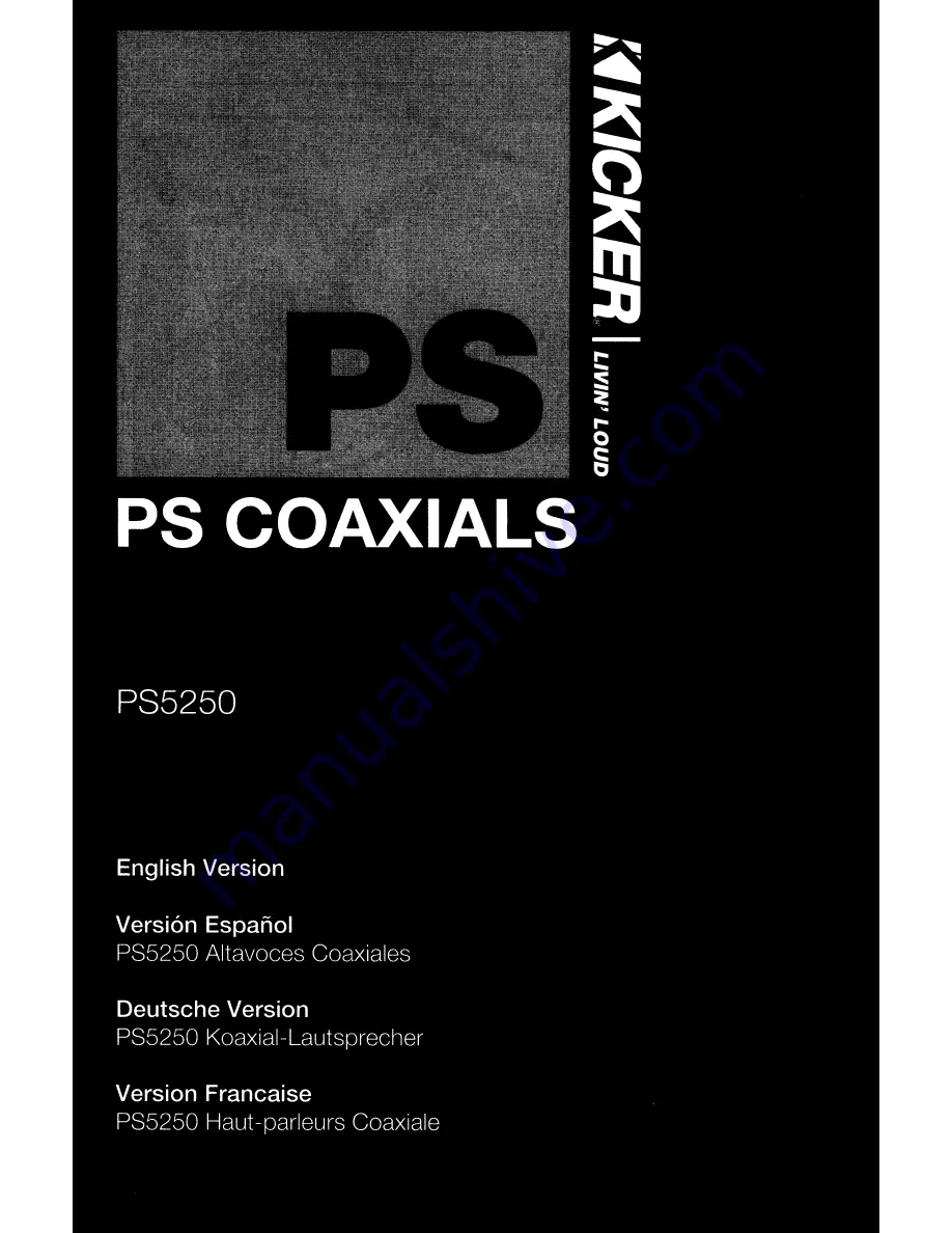 Kicker PS5250 Owner'S Manual Download Page 1