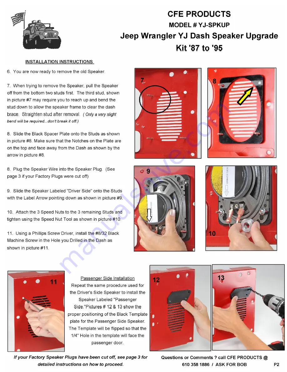 Kicker YJ-SPKUP Installation Instructions Download Page 2