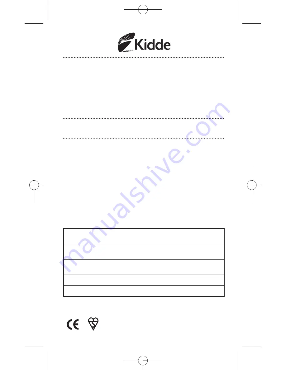 Kidde 900-0259 Скачать руководство пользователя страница 1