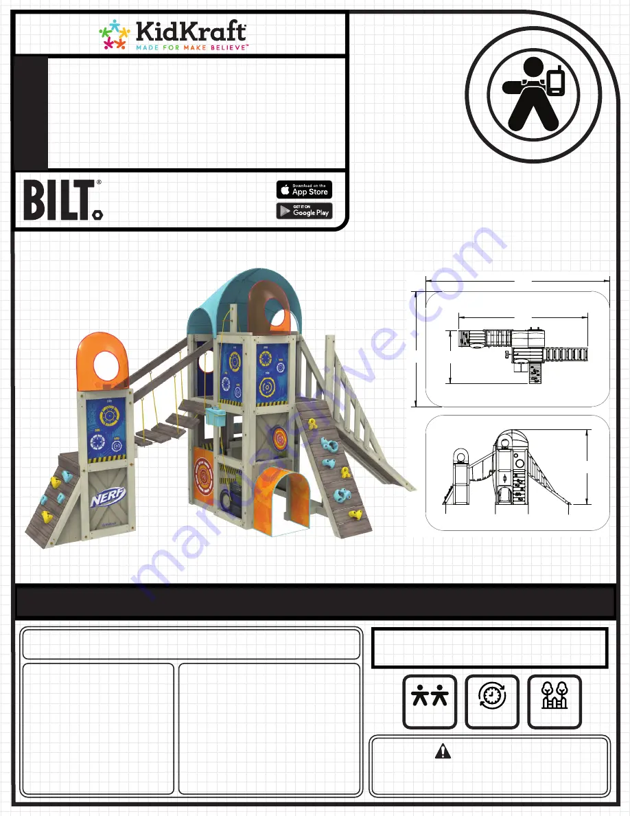 KidKraft BILT COMMAND BASE BATTLE FORT Installation And Operating Instructions Manual Download Page 1