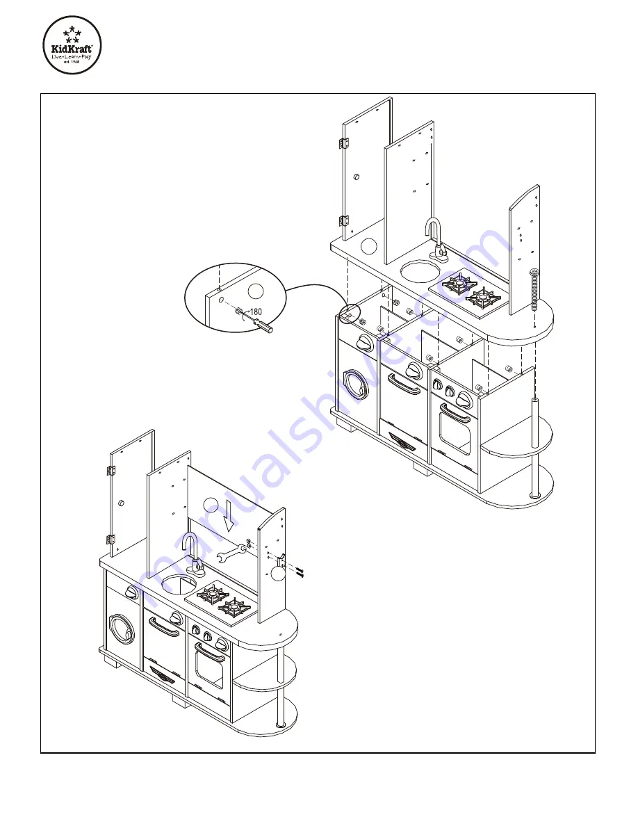 KidKraft Cook Together Kitchen 53186 Assembly Instructions Manual Download Page 9