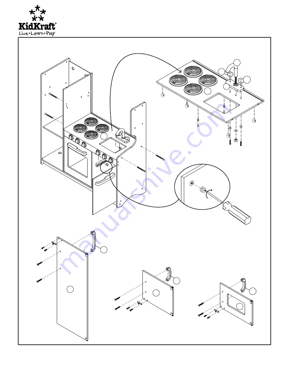 KidKraft Deluxe Big & Bright Kitchen Assembly Instructions Manual Download Page 6