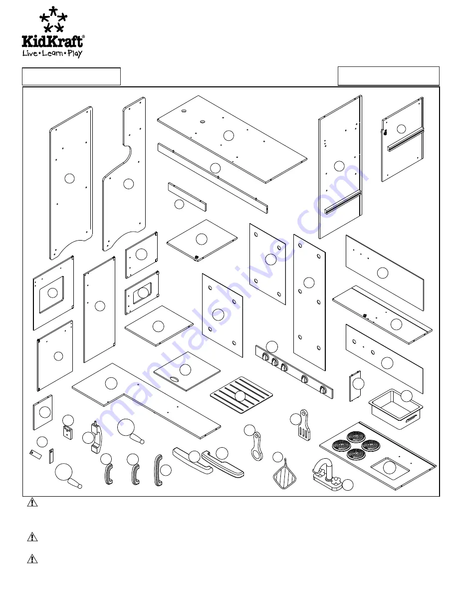 KidKraft Large Pastel Kitchen Assembly Instructions Manual Download Page 1