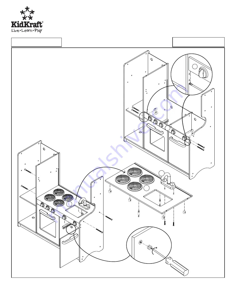 KidKraft Large Pastel Kitchen Assembly Instructions Manual Download Page 5