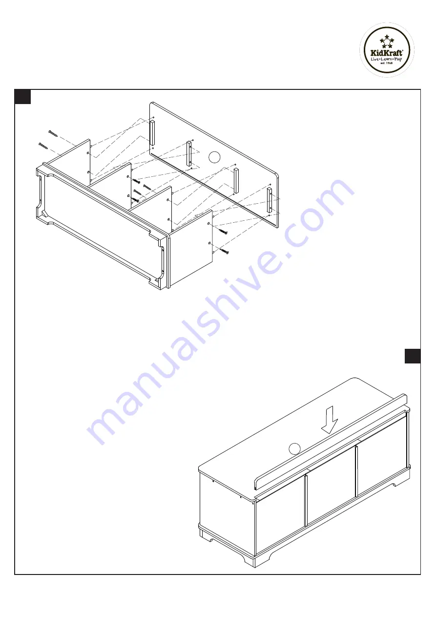 KidKraft Nantucket Storage Bench Pastel 14565B Manual Download Page 9