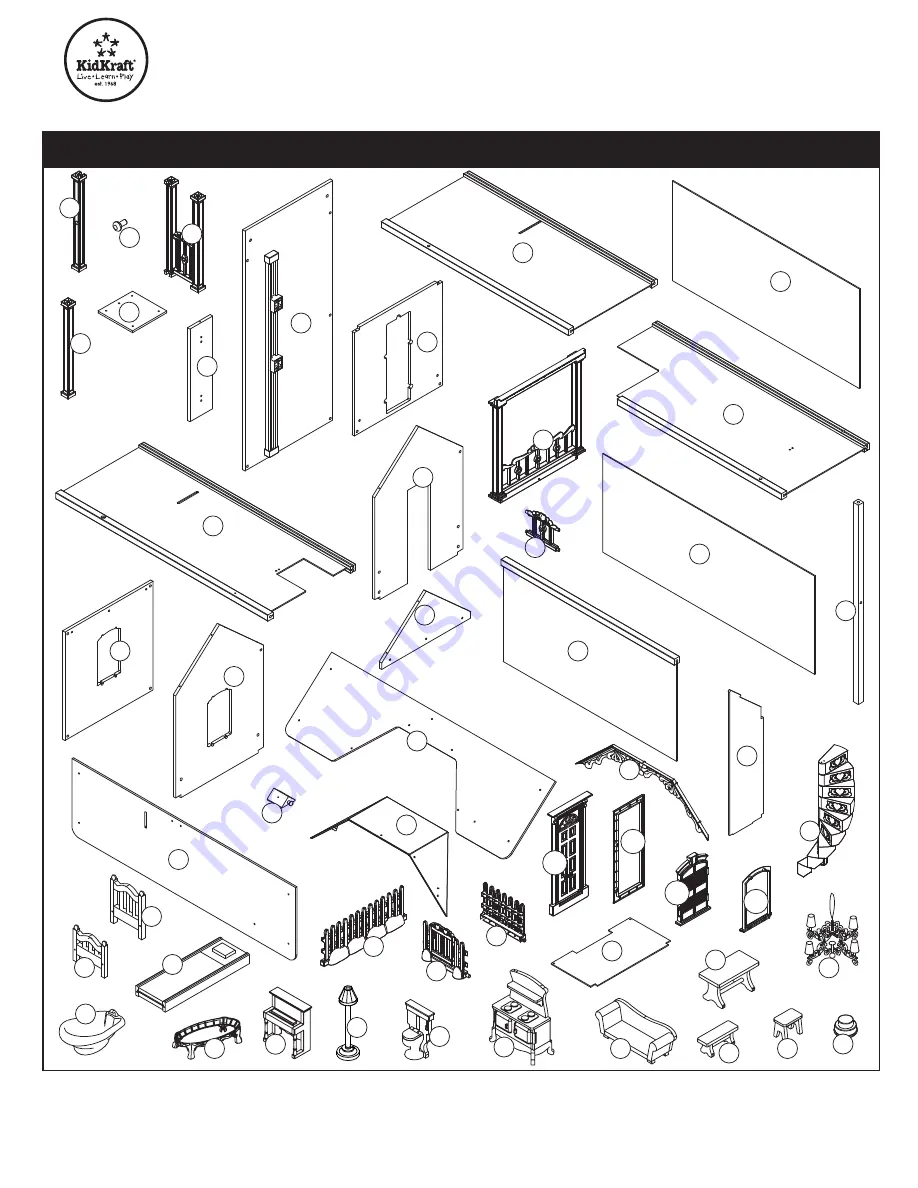 KidKraft Petite Chateau Dollhouse Assembly Instructions Manual Download Page 3