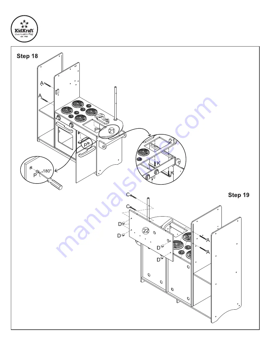 KidKraft Sundae Kitchen 53245A Assembly Instructions Manual Download Page 9