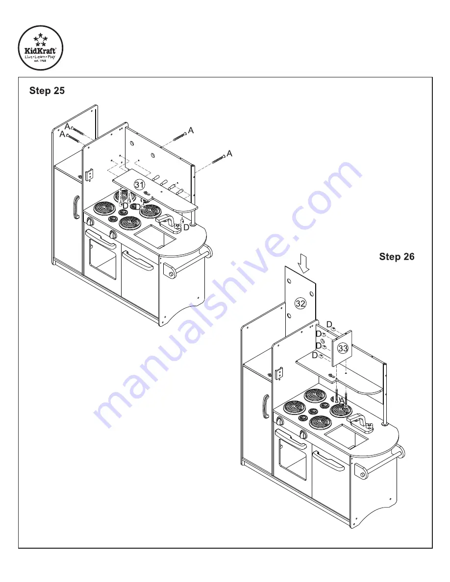 KidKraft Sundae Kitchen 53245A Assembly Instructions Manual Download Page 12