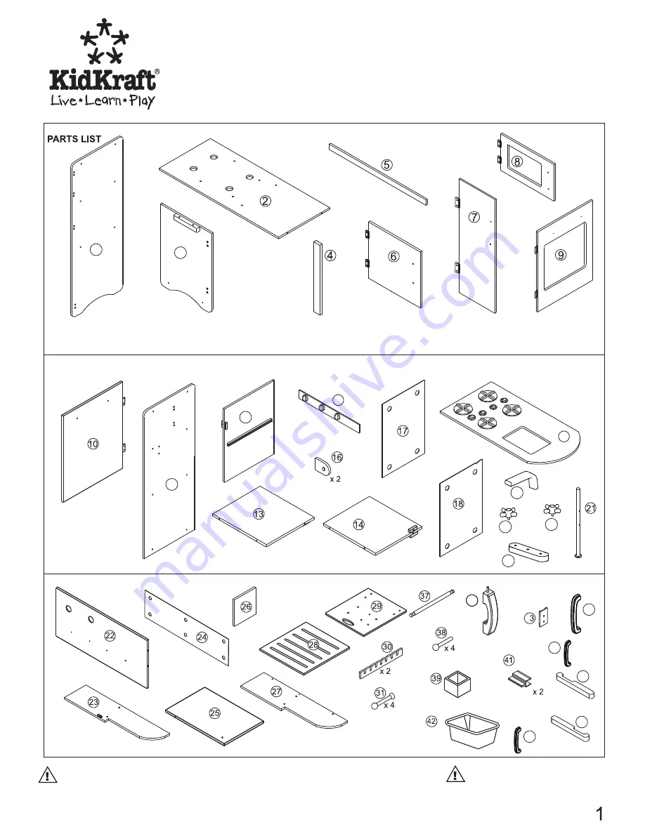 KidKraft Ultimate Wood Kitchen 53115 Assembly Instructions Manual Download Page 1