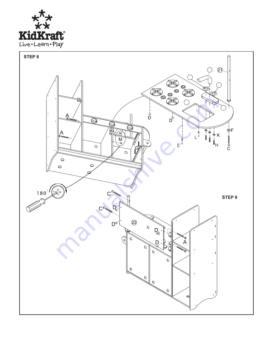 KidKraft Ultimate Wood Kitchen 53115 Assembly Instructions Manual Download Page 6