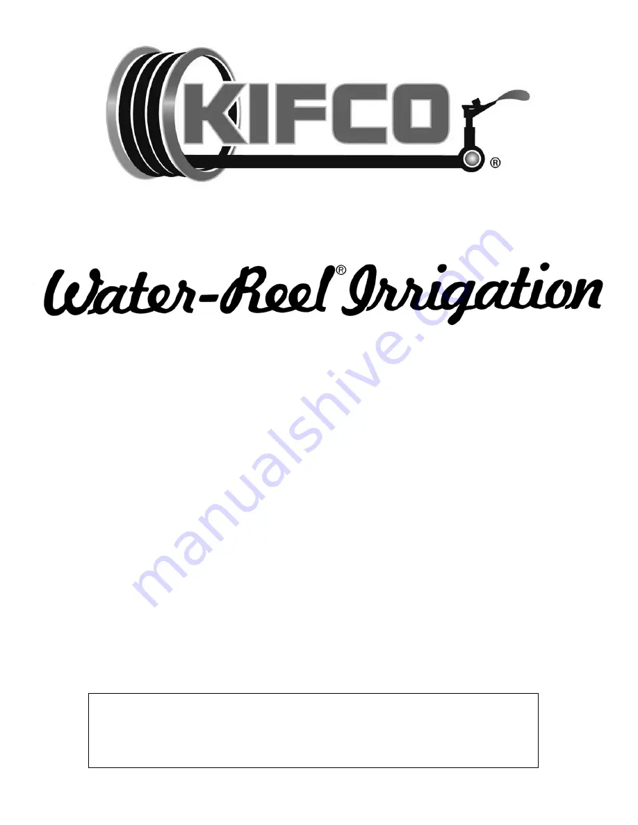 KIFCO Water-Reel B110G Operator'S Manual Download Page 1