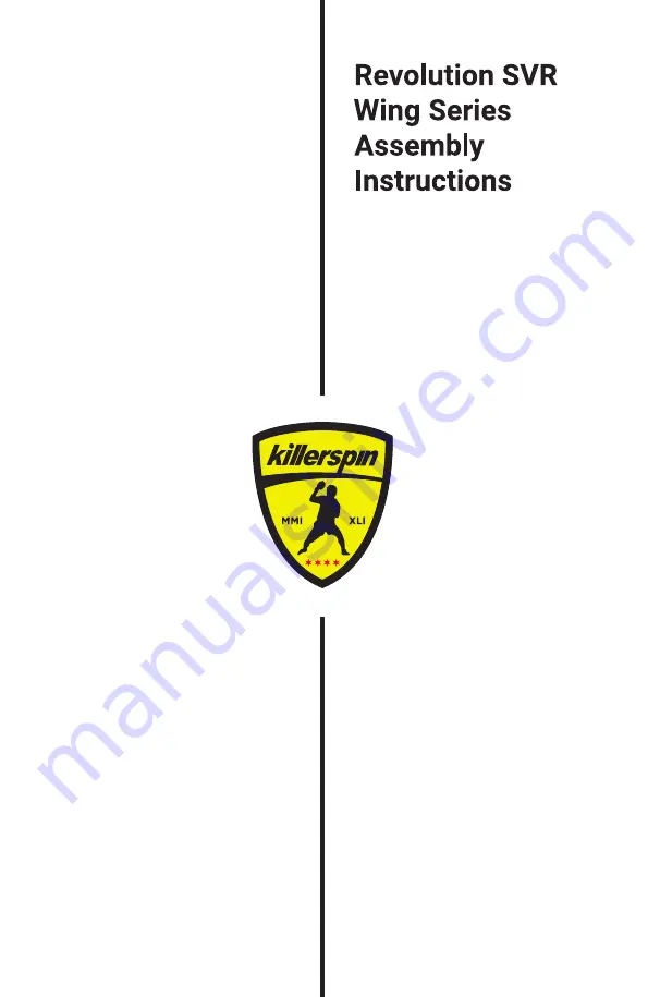 killerspin Revolution SVR Wing Series Assembly Instructions Manual Download Page 1