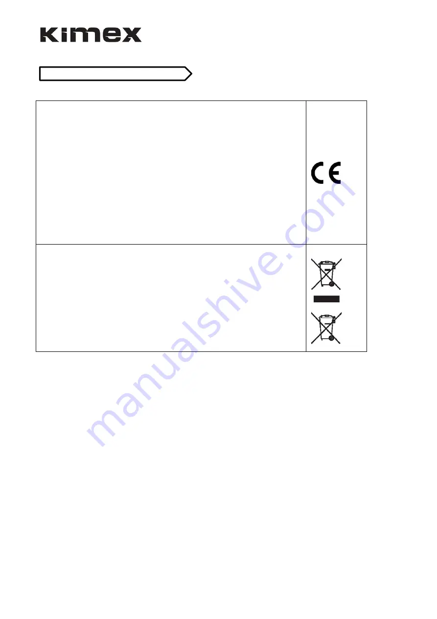 Kimex 160-1010T User Manual Download Page 18