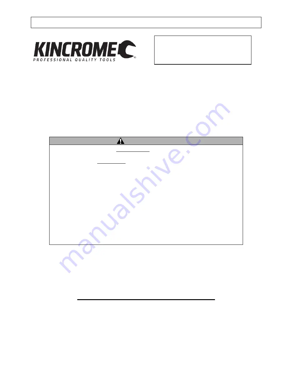 kincrome K16127 Скачать руководство пользователя страница 2