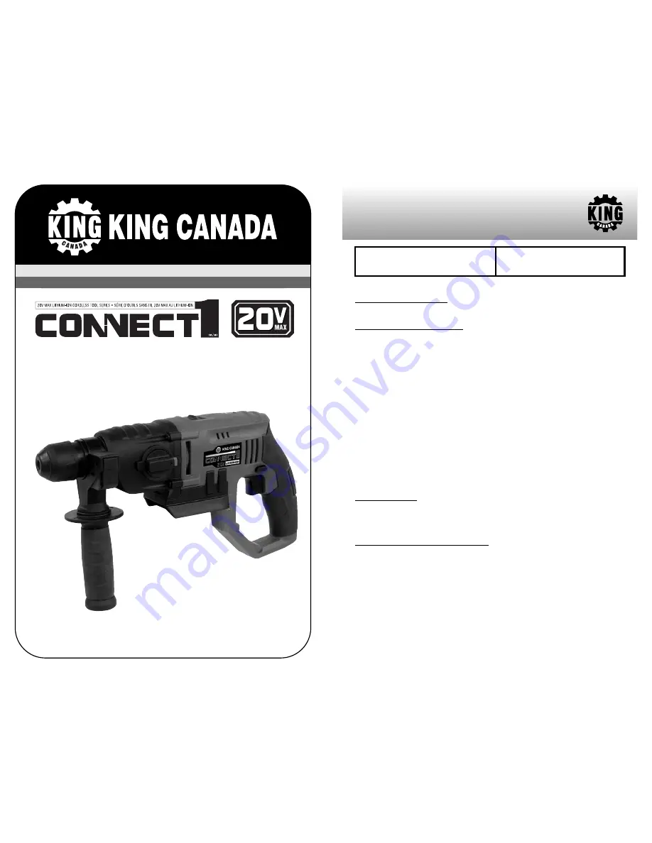 King Canada 8045L Скачать руководство пользователя страница 1