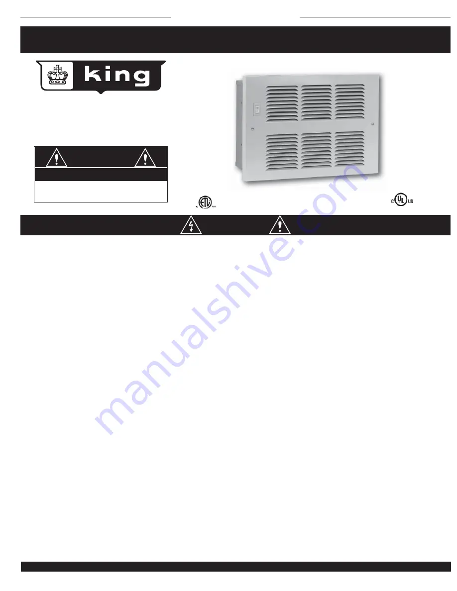 KING H412 2/3-FS-GW Скачать руководство пользователя страница 1