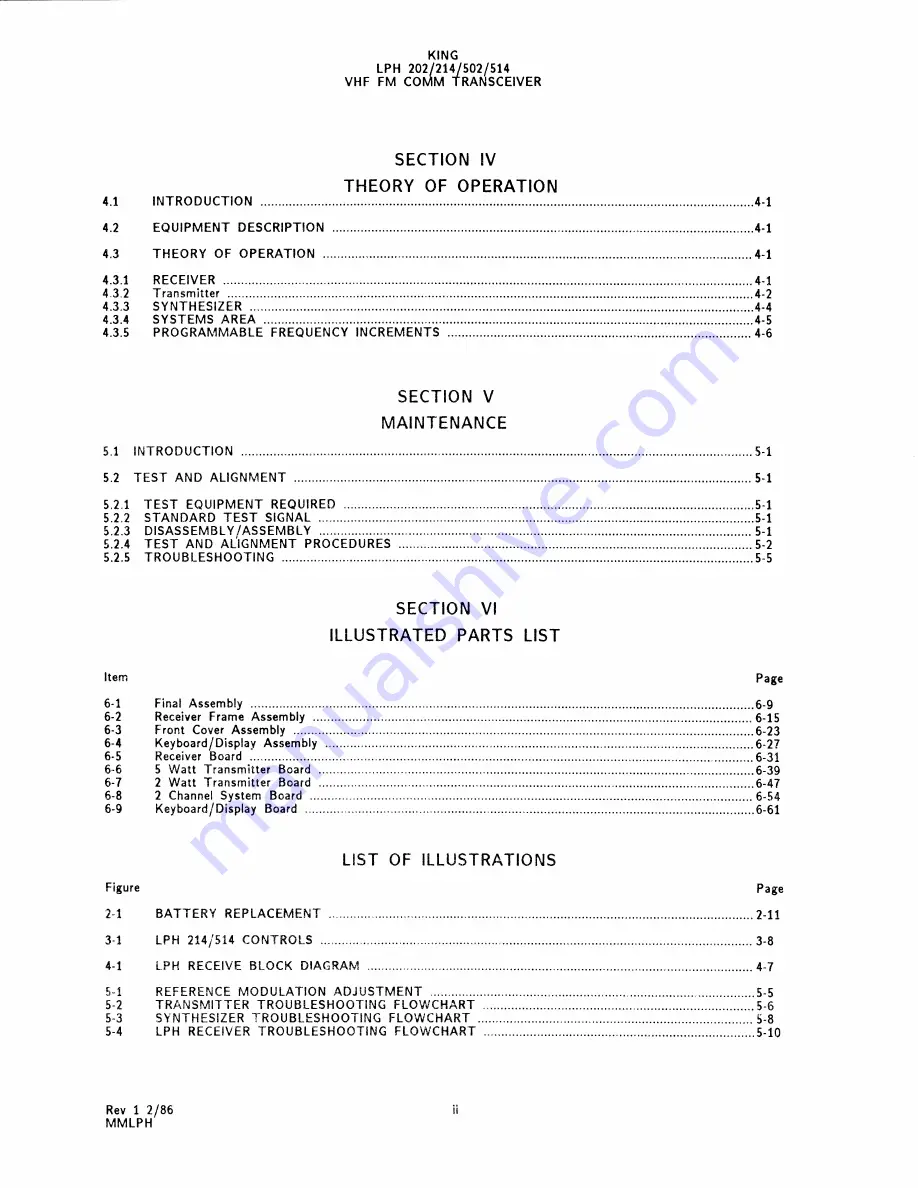 KING LPH 202 Service Manual Download Page 3