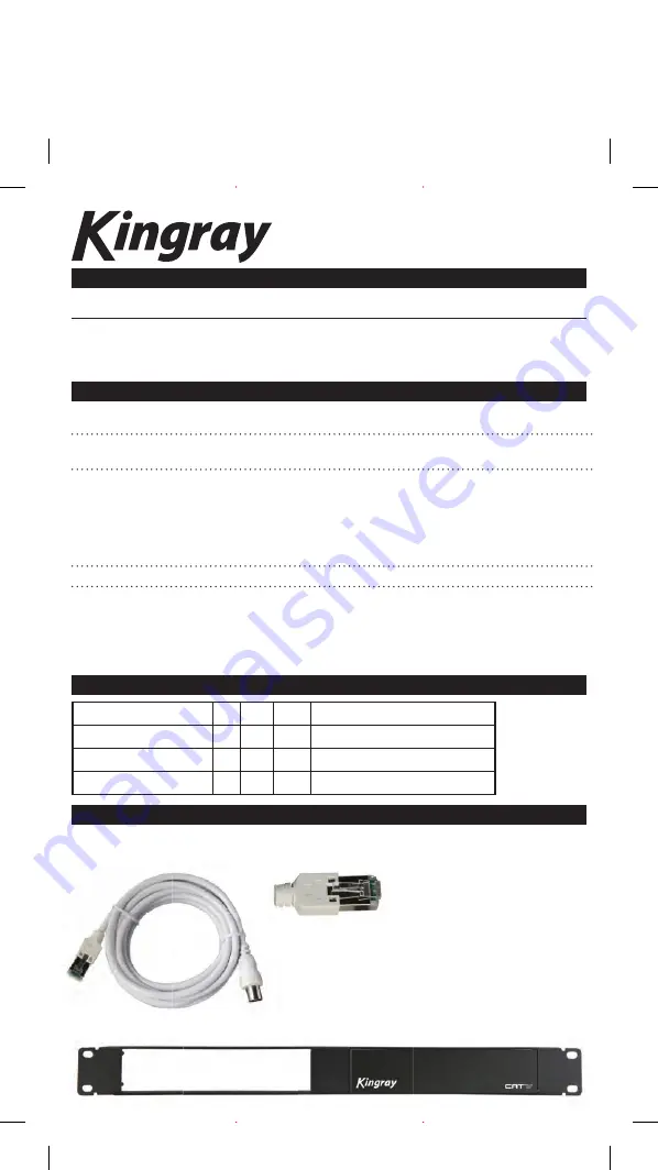 Kingray CAT01 Installation Manual Download Page 1