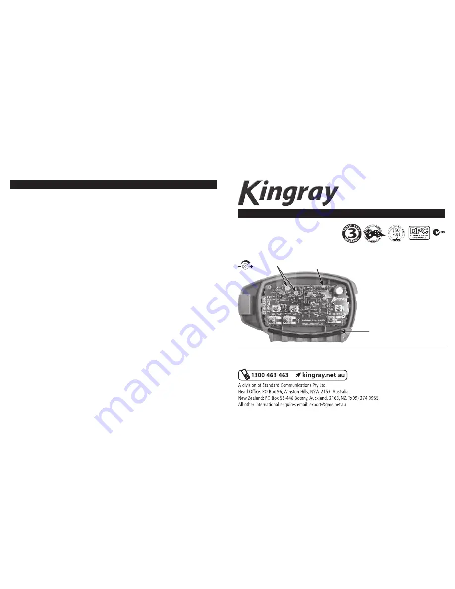 Kingray MHW34G Installation Manual Download Page 1