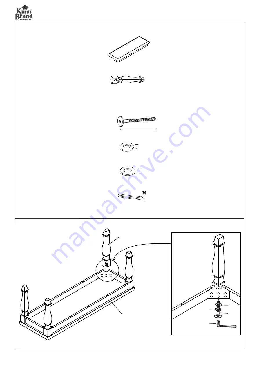 Kings Brand Furniture D6498-3 Assembly Instructions Download Page 3