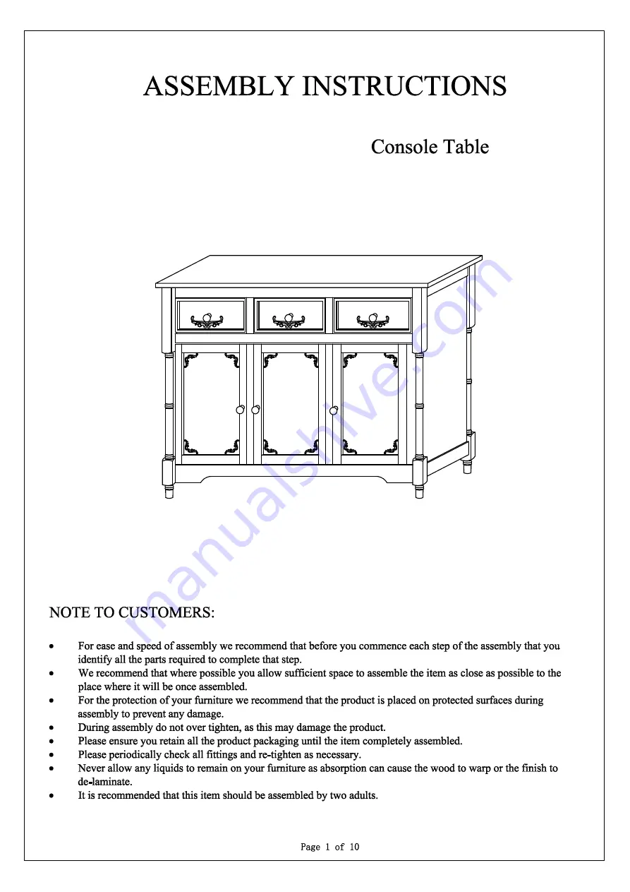 Kings Brand Furniture R1021 Assembly Instructions Manual Download Page 1