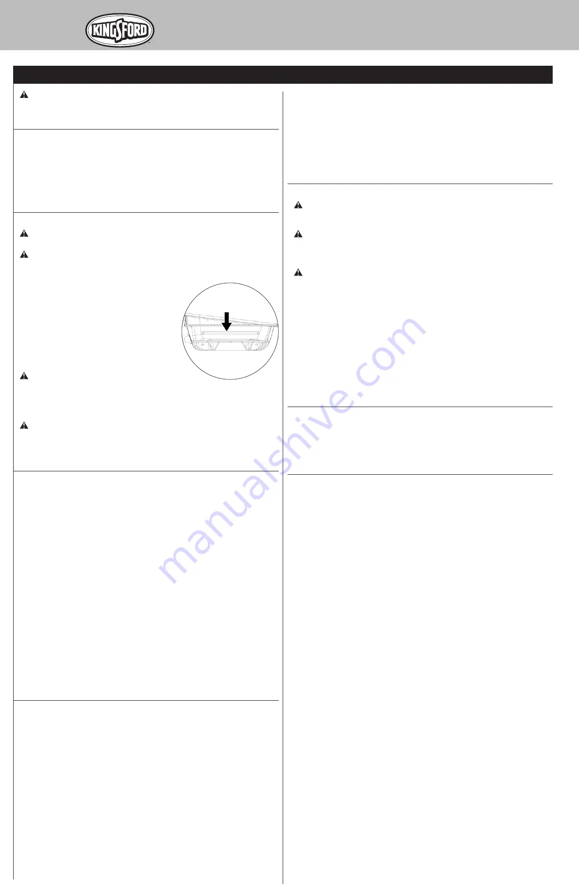 Kingsford CBT1126W Owner'S Manual Download Page 14